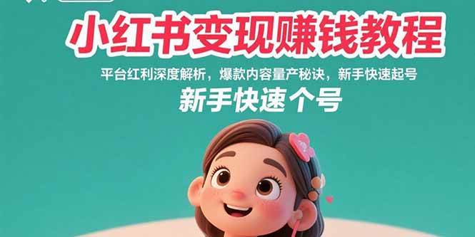 (8.3)小红书变现赚钱教程：平台红利深度解析，爆款内容量产秘诀，新手快速起号